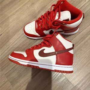 Nike Red and White Athletic Shoes